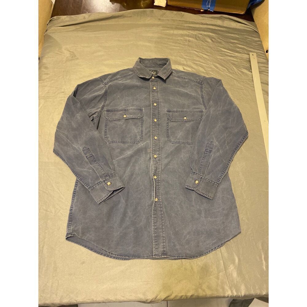 Woolrich Shirt Mens Medium Button Down Blue Long Sleeve